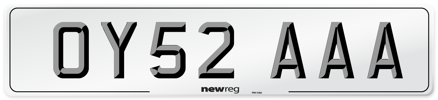 OY52 AAA Number Plate from New Reg